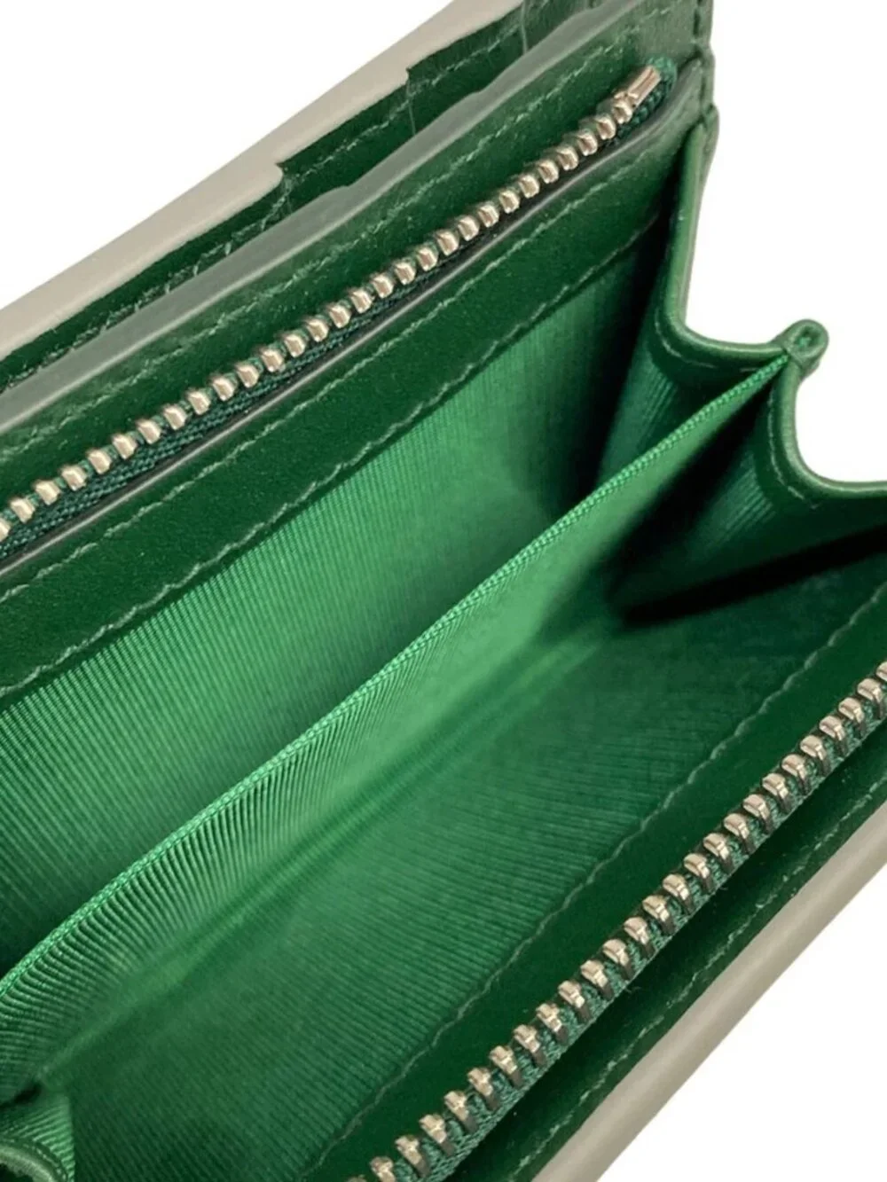 GUCCI Yuko Higuchi 860650 Light gray Dark Green Multi Leather - Bifold Wallet - Picture 4 of 11